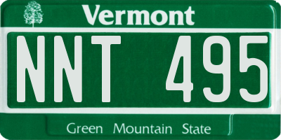 VT license plate NNT495