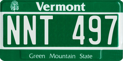 VT license plate NNT497