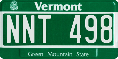 VT license plate NNT498