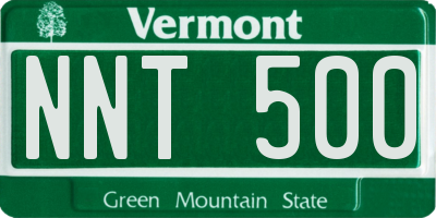 VT license plate NNT500