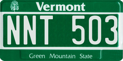 VT license plate NNT503