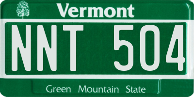 VT license plate NNT504