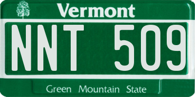 VT license plate NNT509
