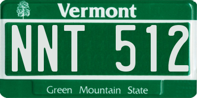 VT license plate NNT512