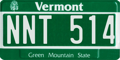 VT license plate NNT514