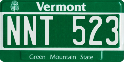 VT license plate NNT523