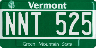VT license plate NNT525