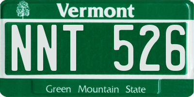VT license plate NNT526