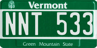 VT license plate NNT533