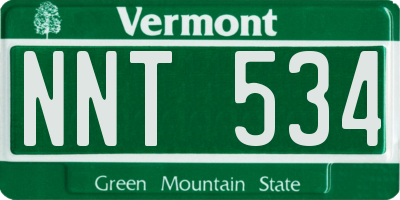 VT license plate NNT534
