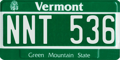VT license plate NNT536