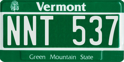 VT license plate NNT537