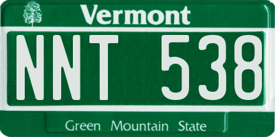 VT license plate NNT538