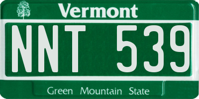 VT license plate NNT539