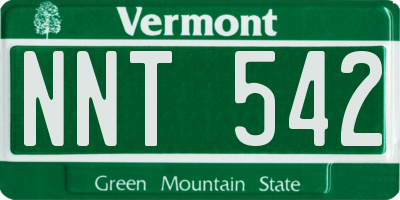 VT license plate NNT542