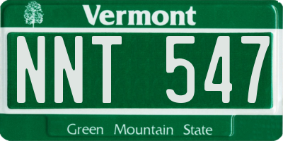 VT license plate NNT547
