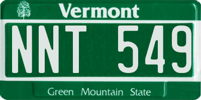 VT license plate NNT549