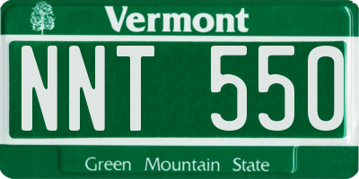 VT license plate NNT550