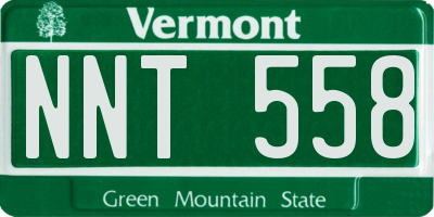 VT license plate NNT558