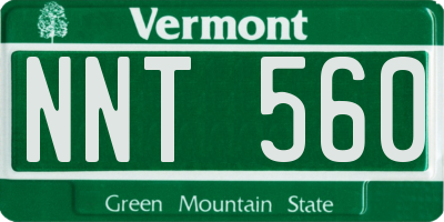 VT license plate NNT560