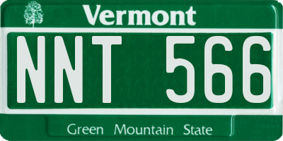 VT license plate NNT566