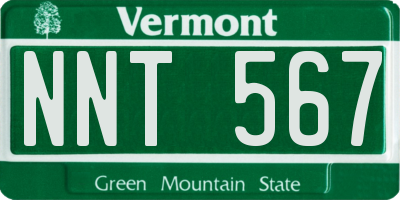 VT license plate NNT567