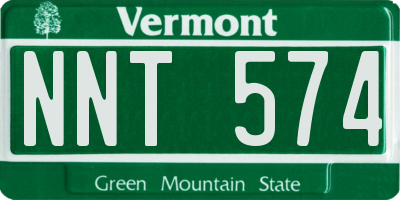 VT license plate NNT574