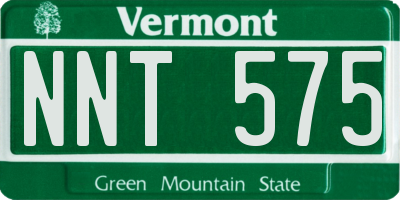 VT license plate NNT575