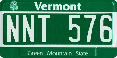 VT license plate NNT576