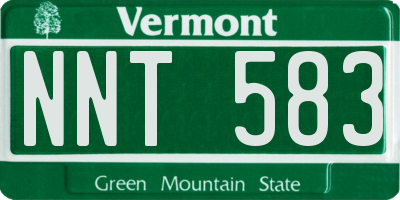 VT license plate NNT583