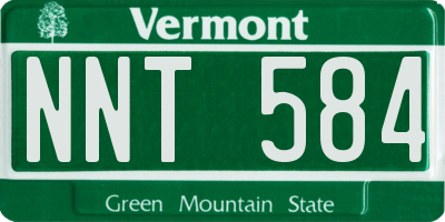 VT license plate NNT584