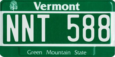 VT license plate NNT588