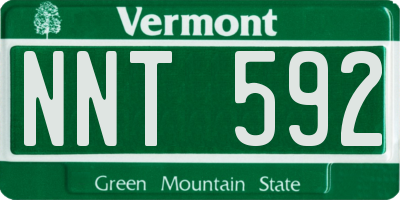 VT license plate NNT592