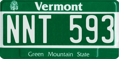 VT license plate NNT593