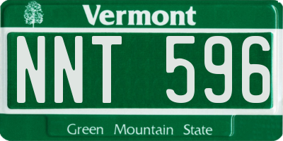 VT license plate NNT596