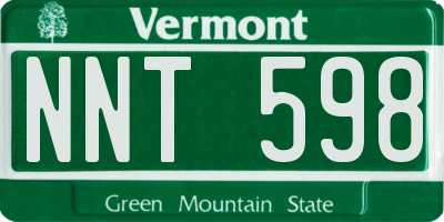 VT license plate NNT598