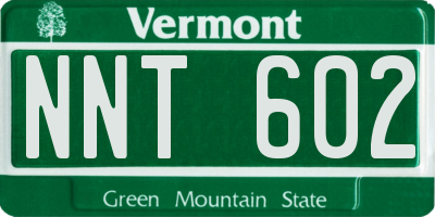 VT license plate NNT602
