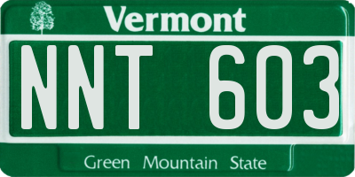 VT license plate NNT603