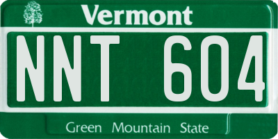 VT license plate NNT604