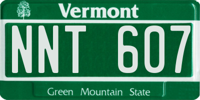 VT license plate NNT607
