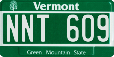 VT license plate NNT609