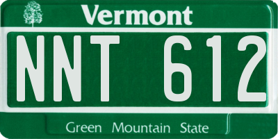 VT license plate NNT612