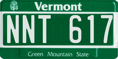 VT license plate NNT617
