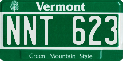 VT license plate NNT623