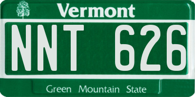 VT license plate NNT626