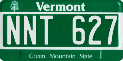 VT license plate NNT627