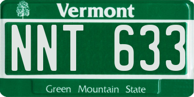 VT license plate NNT633