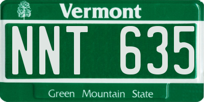 VT license plate NNT635