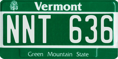 VT license plate NNT636