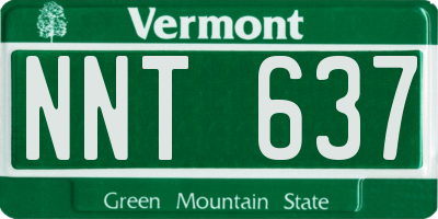 VT license plate NNT637